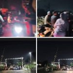 नाणे रेल्वे गेटवर डंपरची धडक दोन तास वाहतूक ठप्प